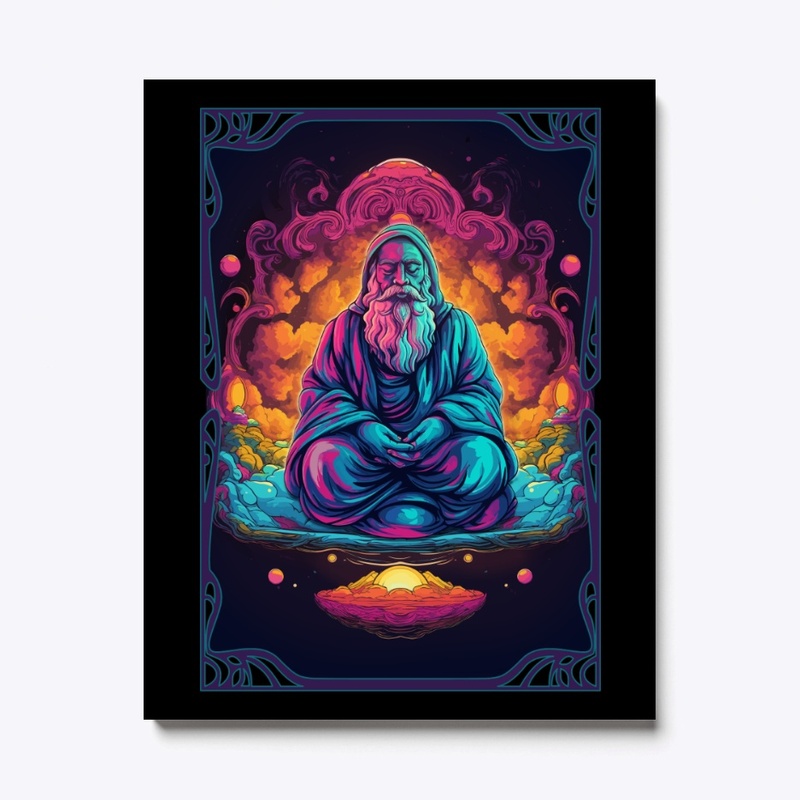Trippy Celestial Monk/Buddha print