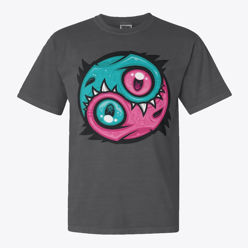 Pink and Teal Yin Yang Dragons