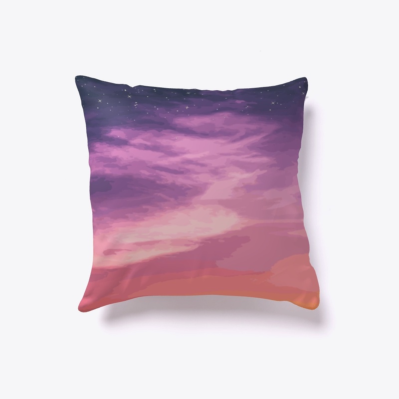 Colorful Sunset With Stars