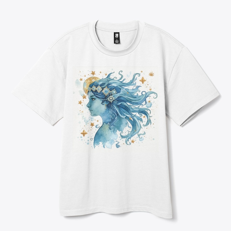 Aquarius in Blue Watercolors