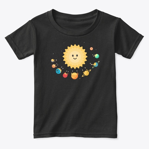 Planets Toasting Marshmallows Black Camiseta Front