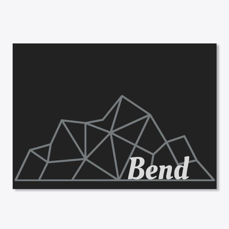 Bend Oregon Simple Mountain Hiking Print
