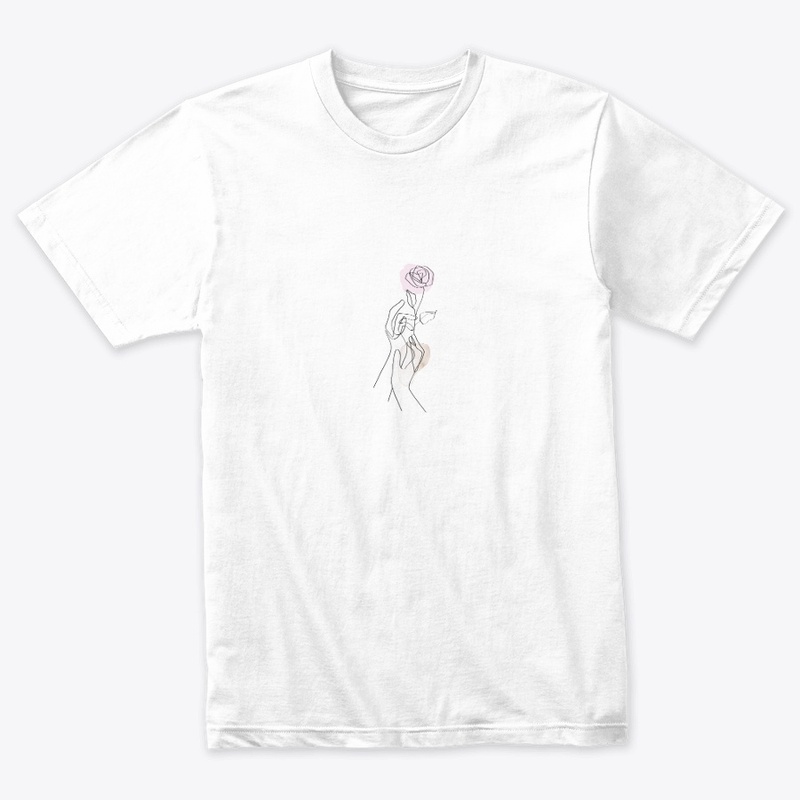 One line art flower with hand design
