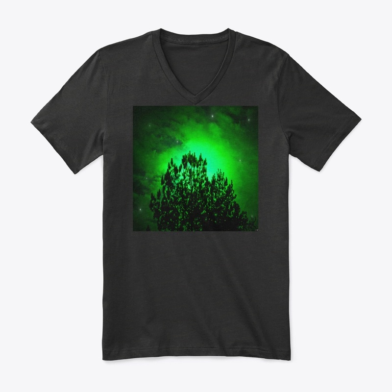 green tree glowing