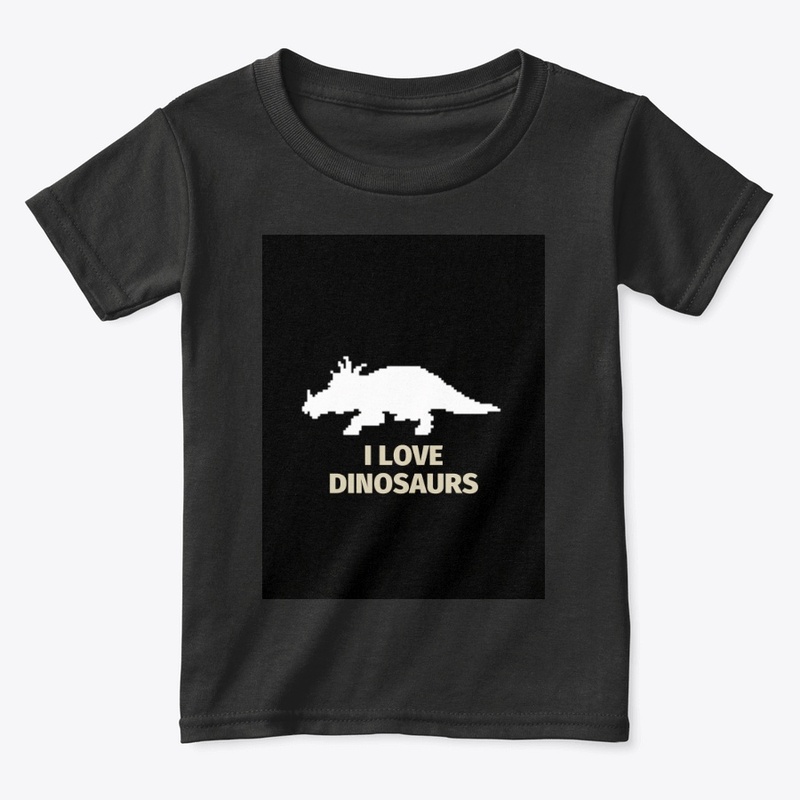Pixel Art Dinosaur 11 Black