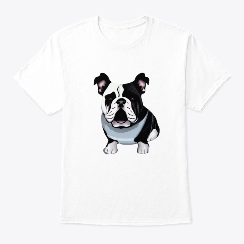 Dog bulldog sitting illustration