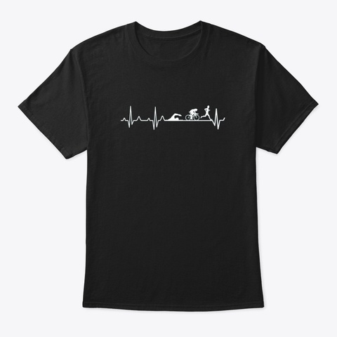 Triathlon Heartbeat T Shirt ,Triathlon G Black T-Shirt Front