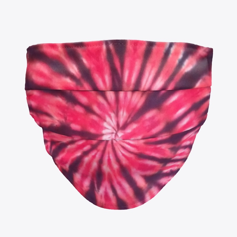 Red and Black Swirl Tie Dye Mask