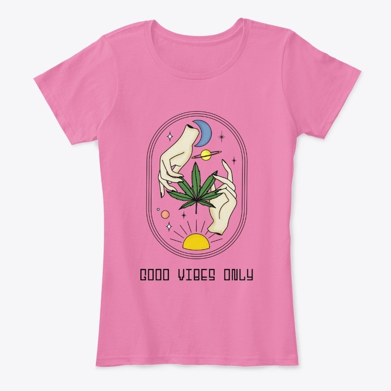 Good Vibes Only Galaxy Marijuana Leaf