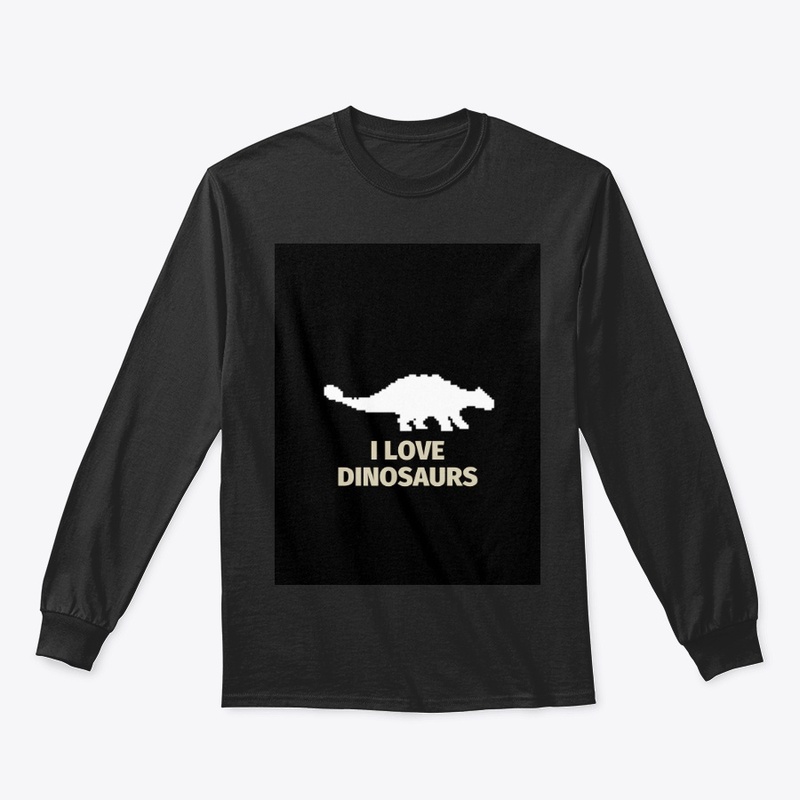 Pixel Art Dinosaur 9 Black