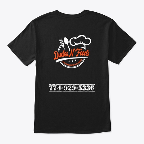Dudes N' Foods Merch Black T-Shirt Back
