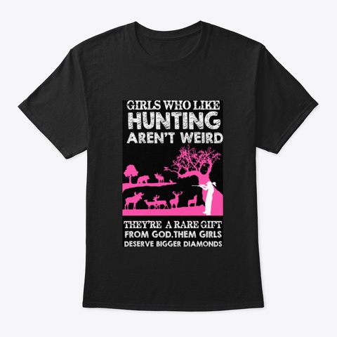 Girl Hunting Black T-Shirt Front