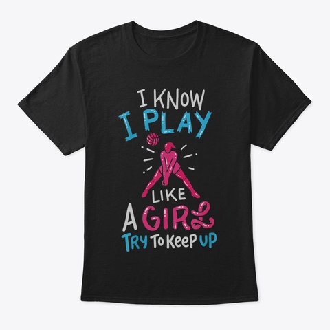Volleyball Tshirt Beach Ball Tshirt Play Black T-Shirt Front
