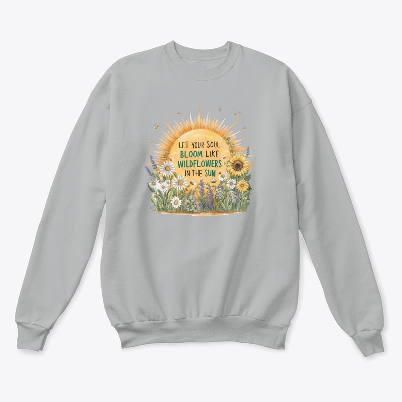 Hand Drawn Sun and Wildflowers Design