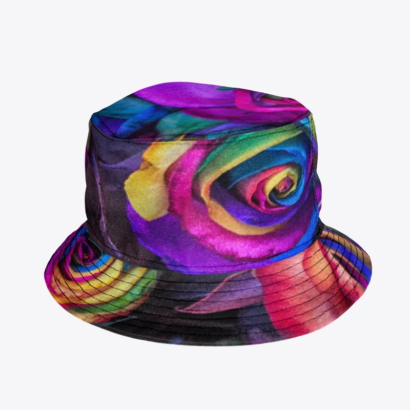 Cute rainbow bucket hat 
