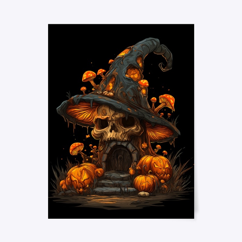 Haunted Skull Mushroom House