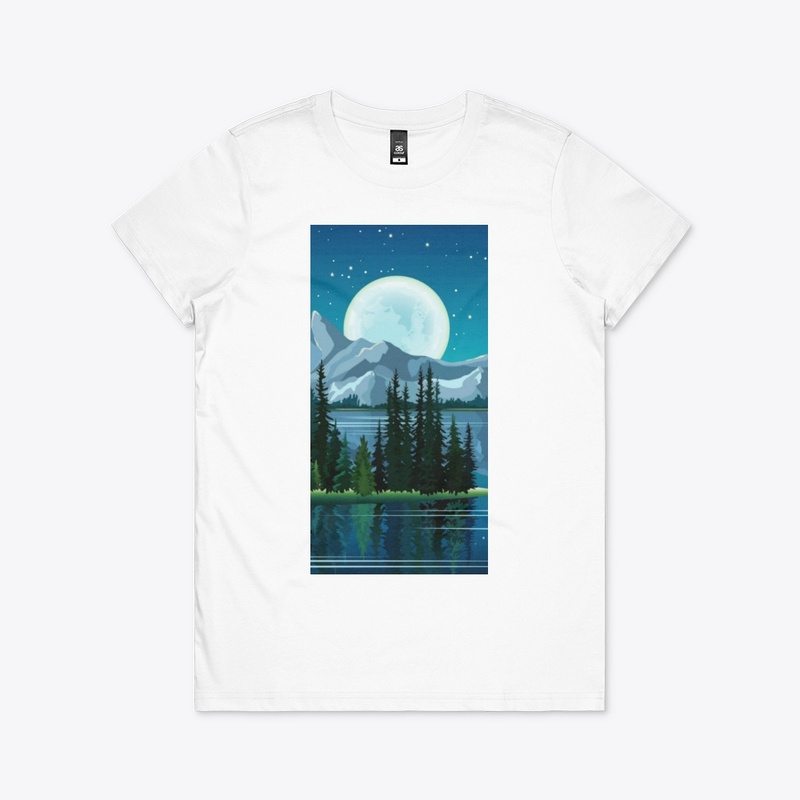 Dark Knight Moon With Forest Reflection