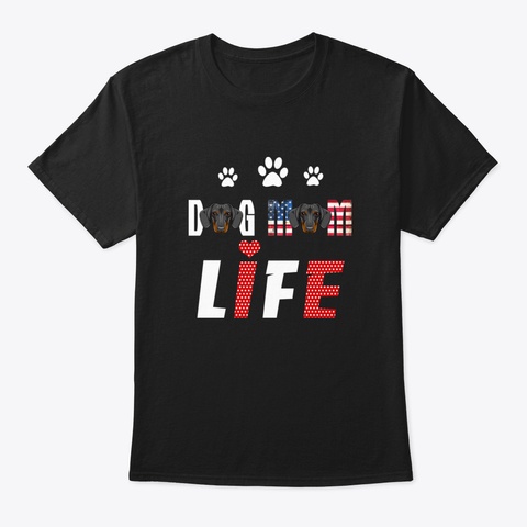 Dachshunds Mom Life Patriotic America 4 T Black T-Shirt Front