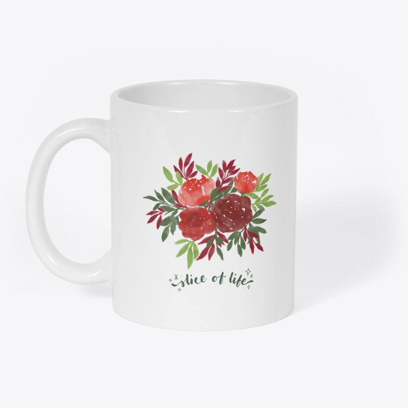Bright Red Floral Artwork