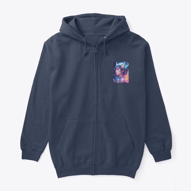 Abstract style anime art  magical girl 