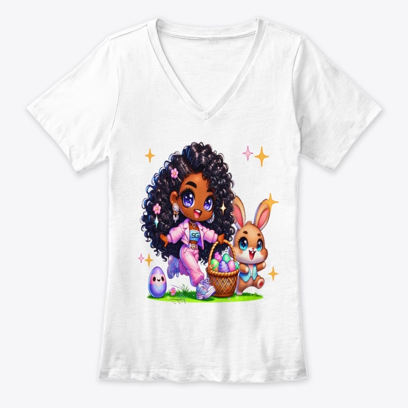 Black Chibi Easter Bunny Girl