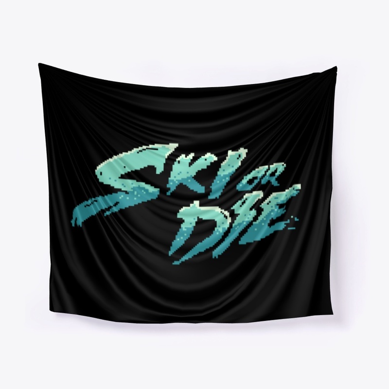 Ice Sunset Ski or die Pixel art Logo