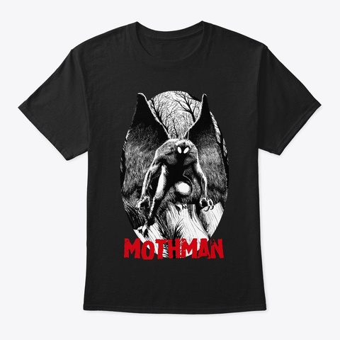The Mothman! Black T-Shirt Front