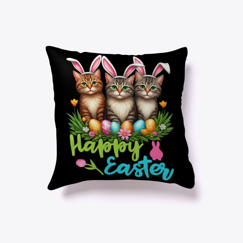 Happy Easter Cute Bunny Cats