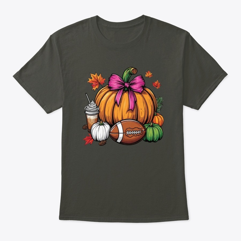 Pumpkin, Pink Bow & Football Fall Vibes