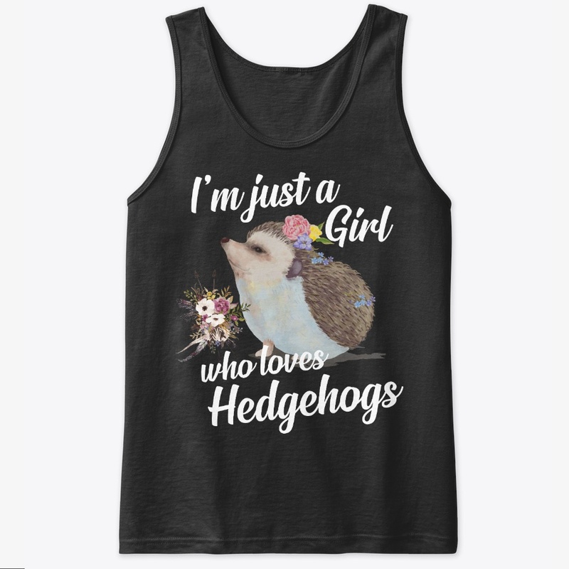 Girl Loves Hedgehogs Watercolor Style