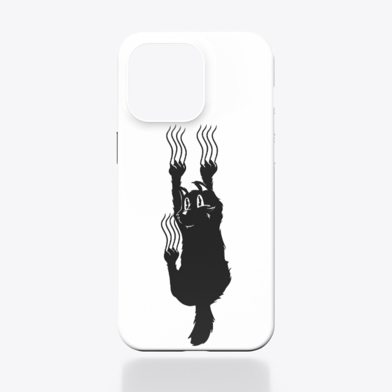 Funny Scratching Cat Silhouette