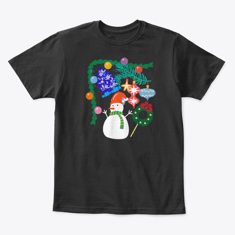 Snowman with christmas tree (apparel)