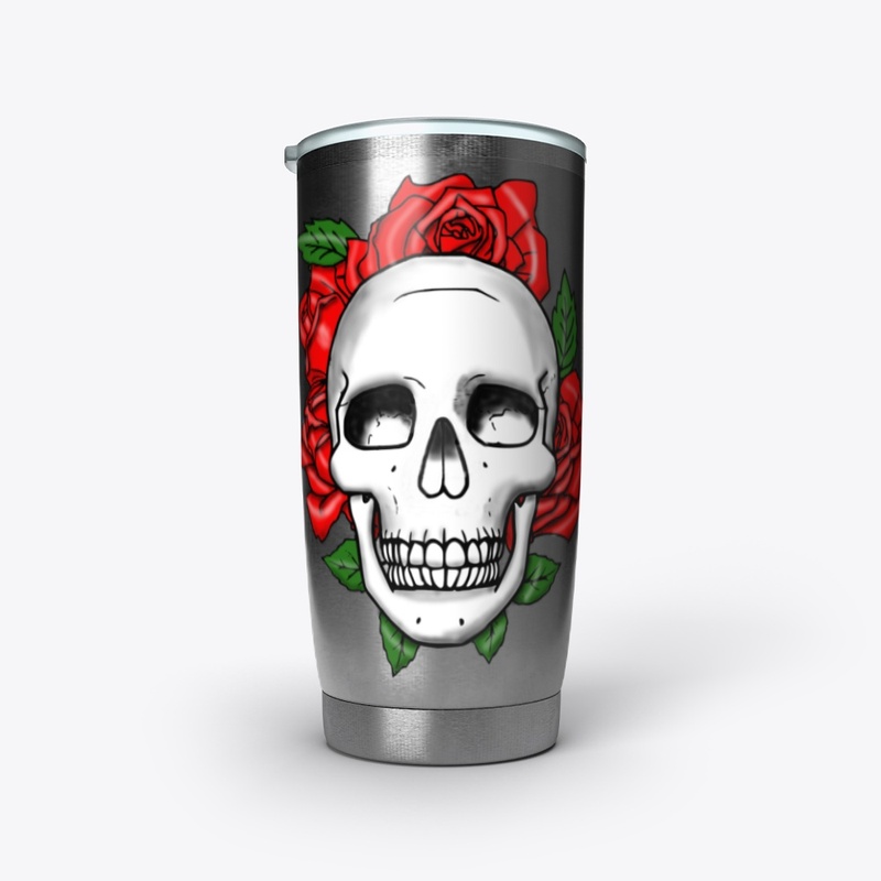 SKULL WITH ROSES