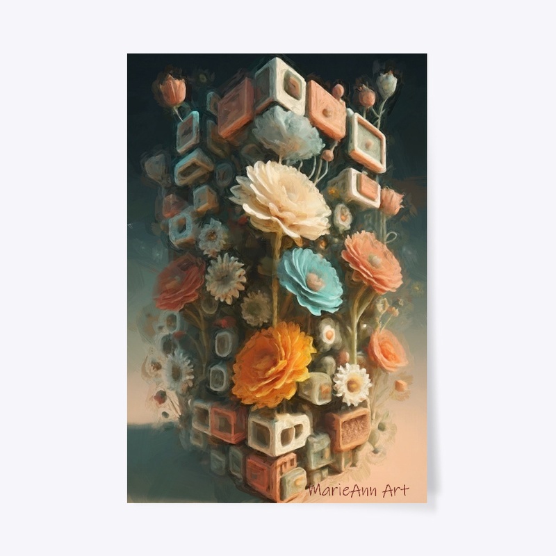Boxed Flowers, art by MarieAnn
