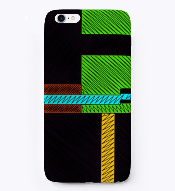 Green Yellow Abstract zig zag 