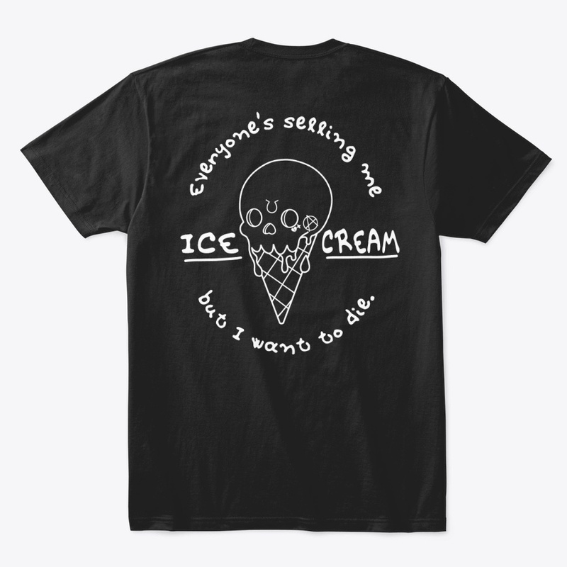 Ice Cream Skull Black