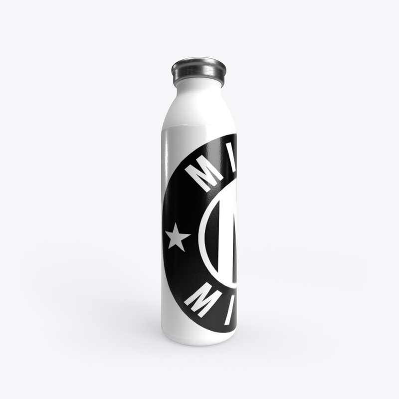 mitts logo water bottle