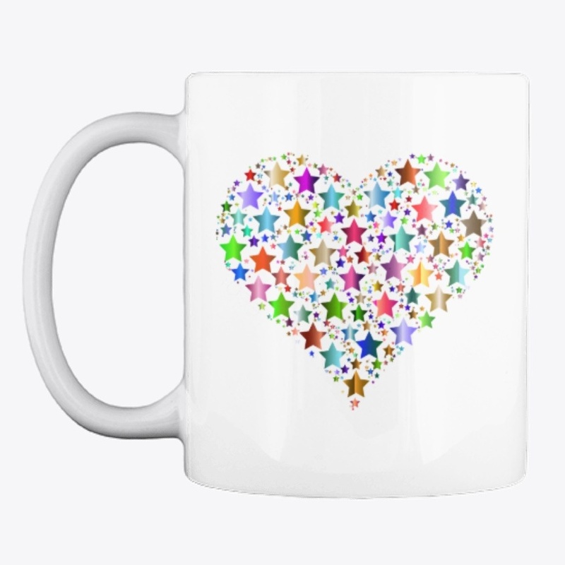 colorful stars heart shape