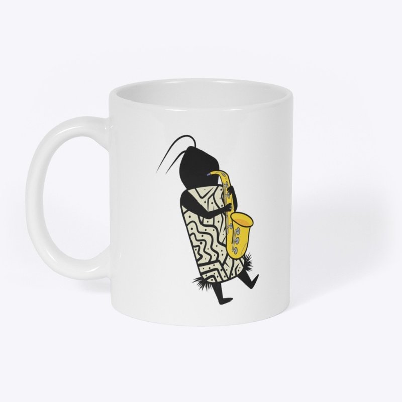 Musician Cave Person Plays Saxophone