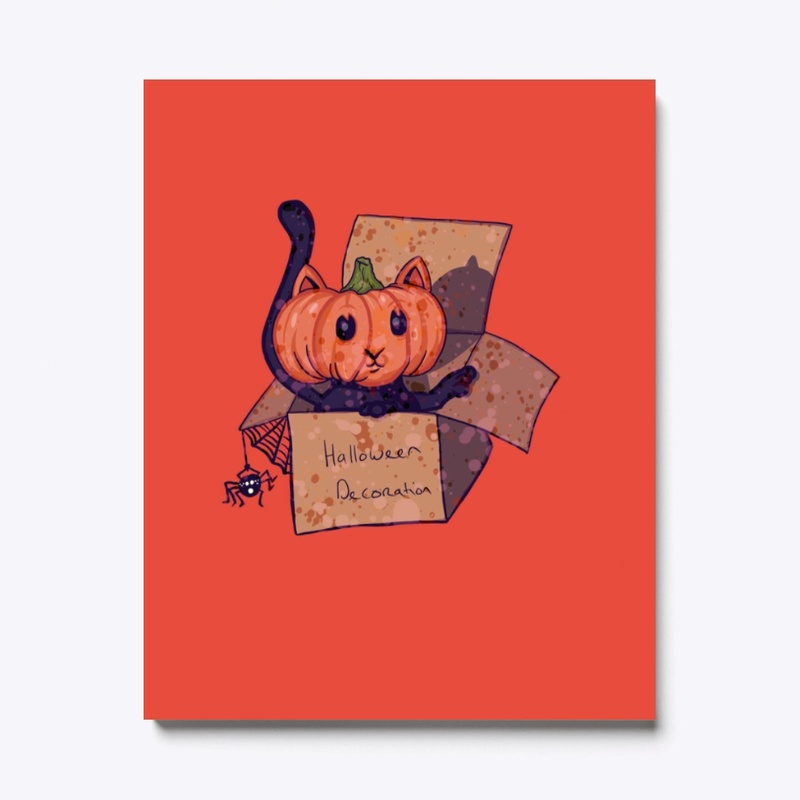 Halloween Pumpkinhead Cat