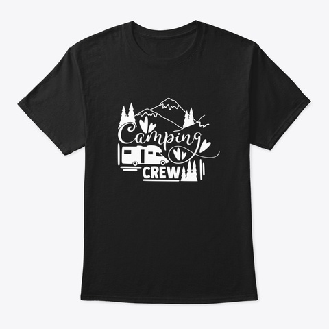 Camping Crew Black T-Shirt Front
