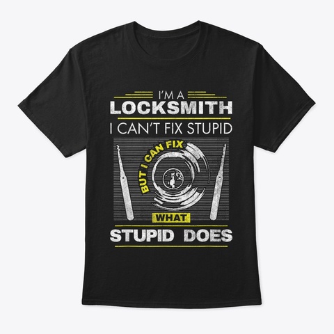Funny Locksmith T Shirt Dad Grandpa Men  Black T-Shirt Front