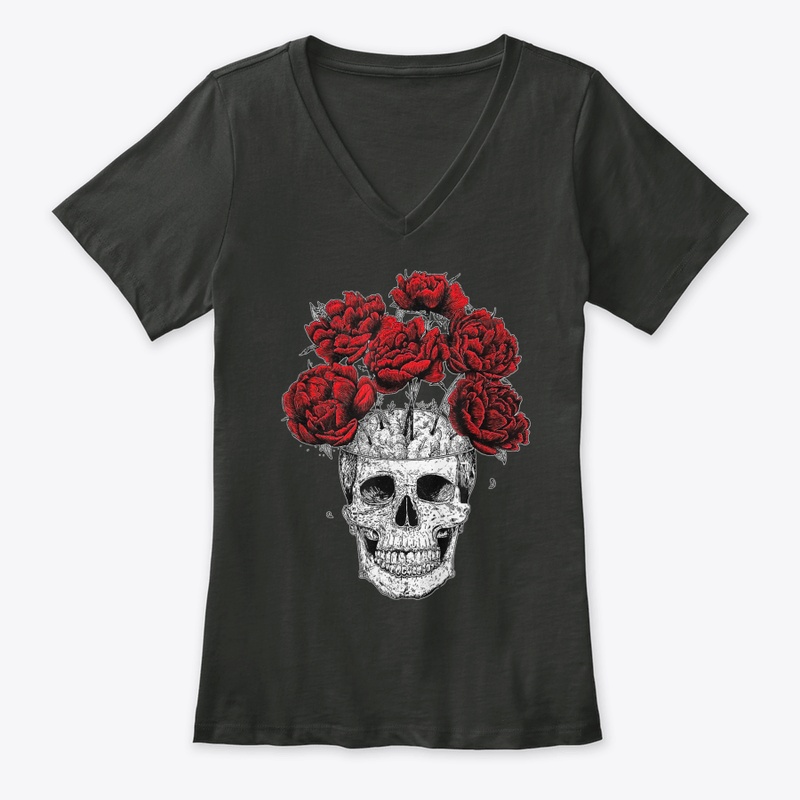 Floral Skull Gothic Skull With Flowers H