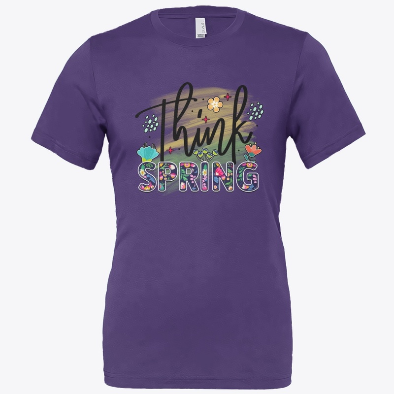 Think Spring Floral Text