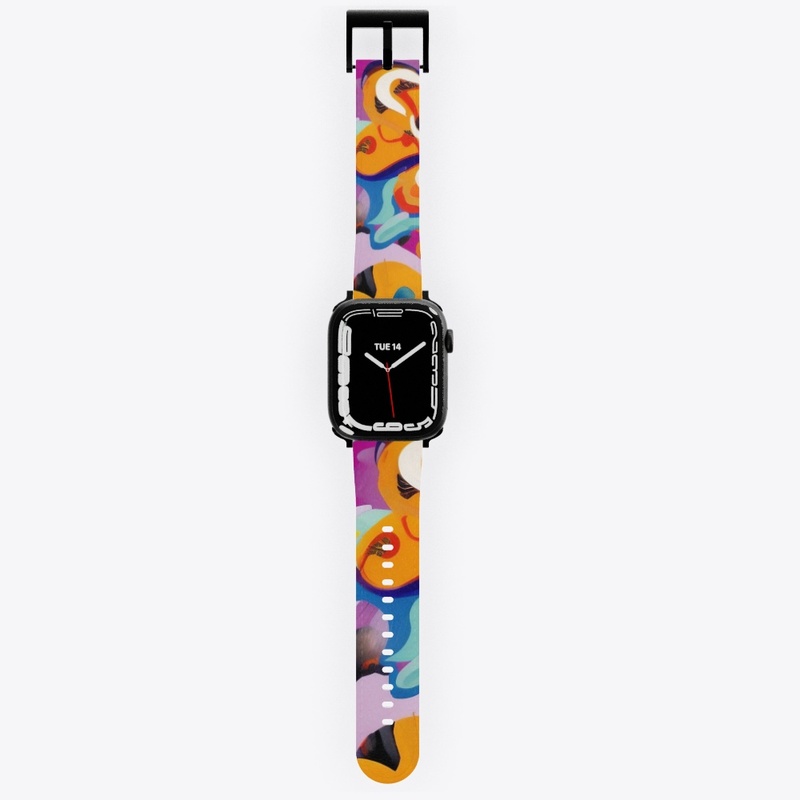 Bright Orange Floral Abstract Print 
