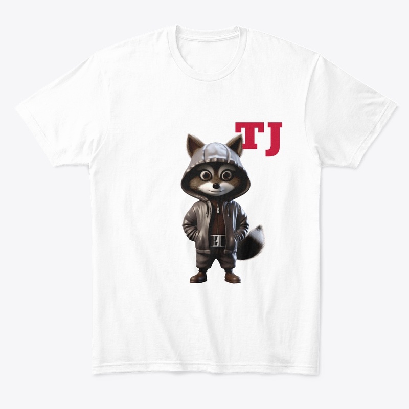 TJ leather hoodie racoon