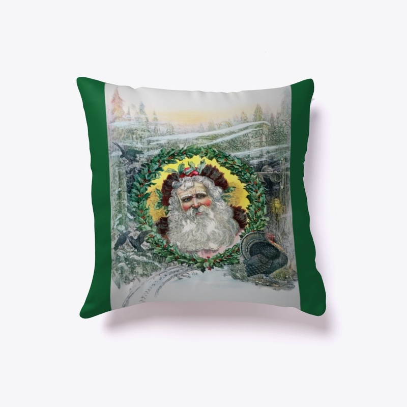 Vintage Santa with wreath.