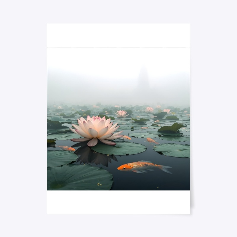 Giant Lotus & Golden Fish