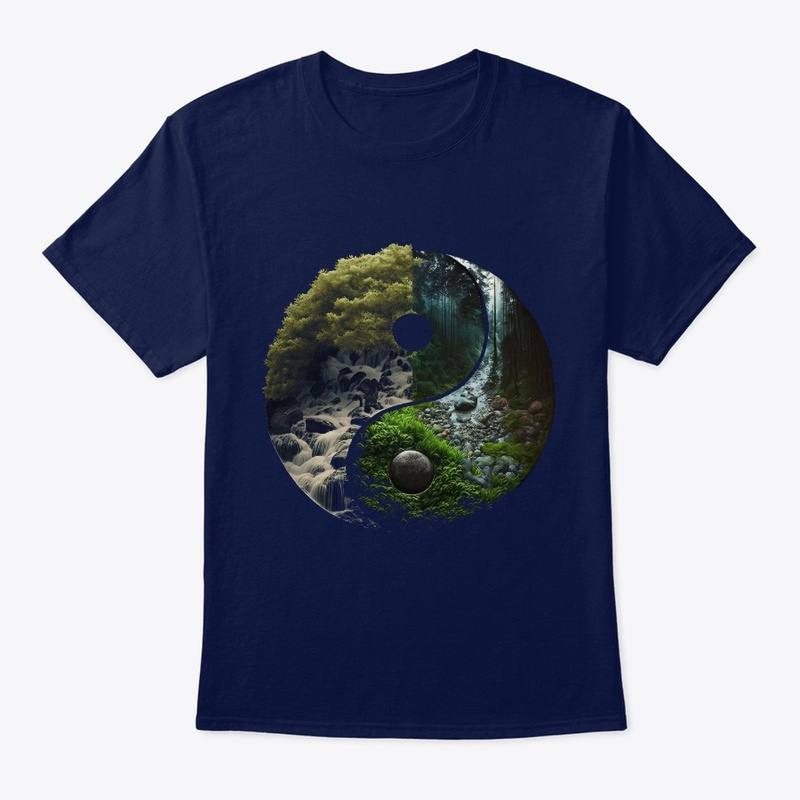 landscape forest waterfall yin yang