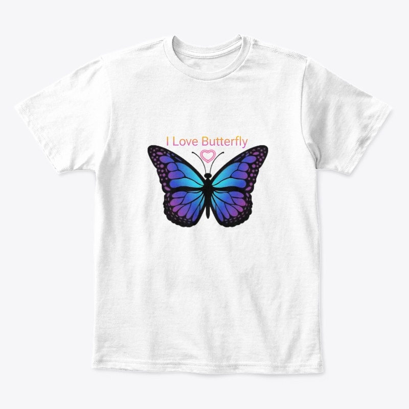 Kids Premium Tee Tag, I Love Butterfly